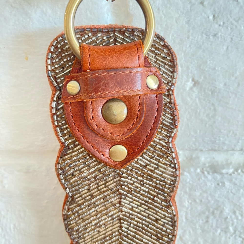New Small beaded/leather belt